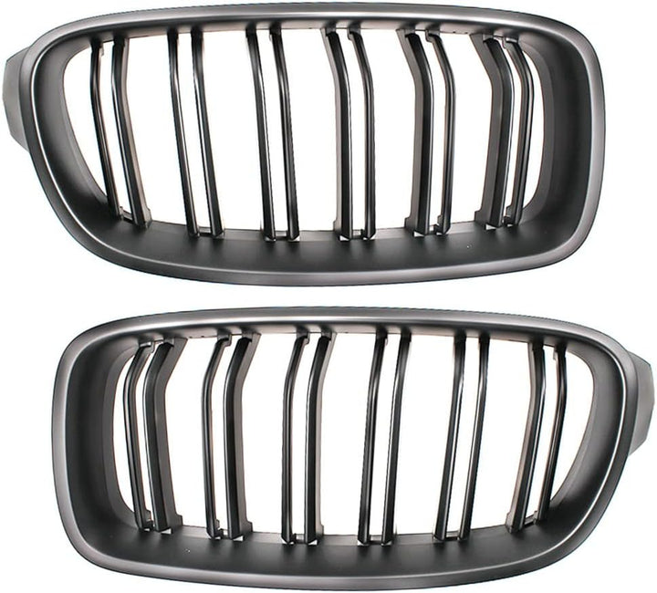 HZTWFC Sportgrill Grills Nierengitter Dual Slat Mattschwarzer Frontstossstangengrill für BMW 3er F30