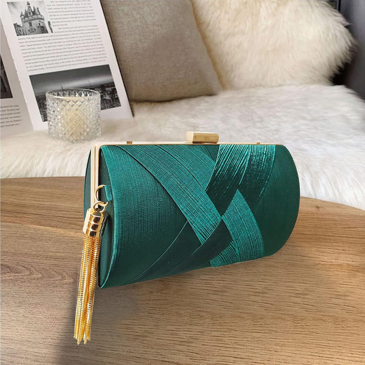 CORIOS Damen Clutch Tasche Abendtasche Fransen Kettentasche Tasche Luxurious Klein Umhängetasche Ele