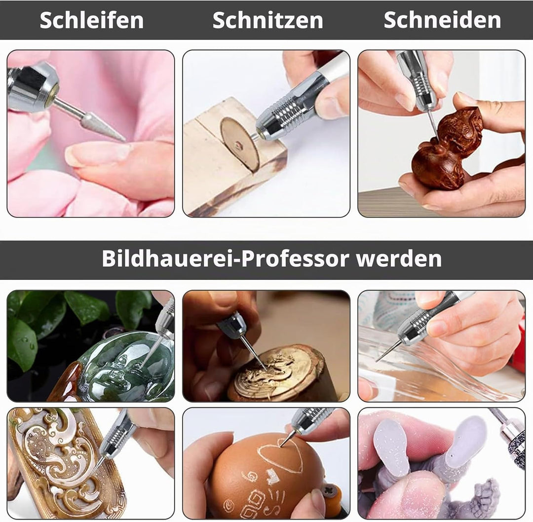 Electric Engraving Pen, Micro Gravierstift, Multifunctional Gravur Gerät Set, Portable Wireless Grav