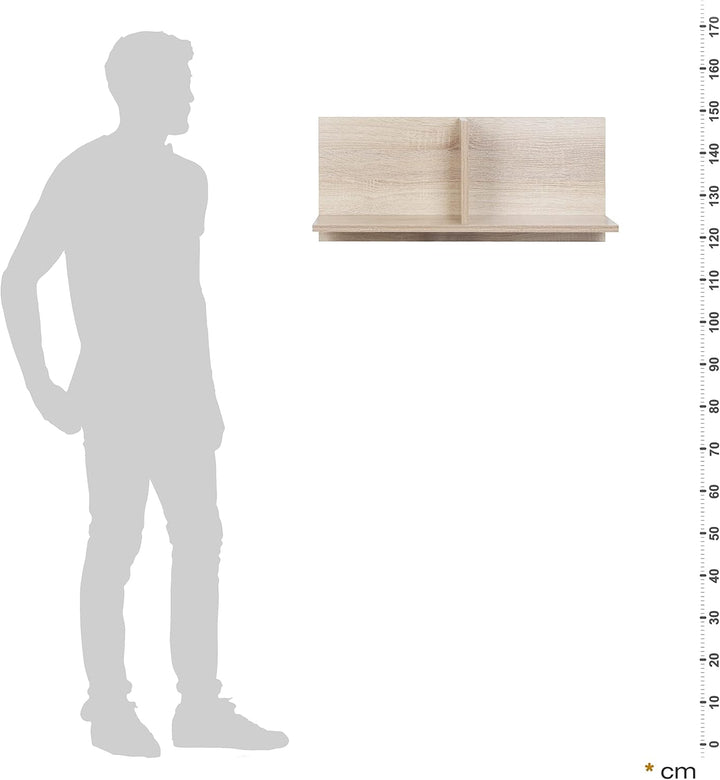 RICOO Wandregal 70 x 30 x 22 Braun Sonoma Eiche, Spanplatte aus Holz, Hängereral WM013-ES, Regal Wan