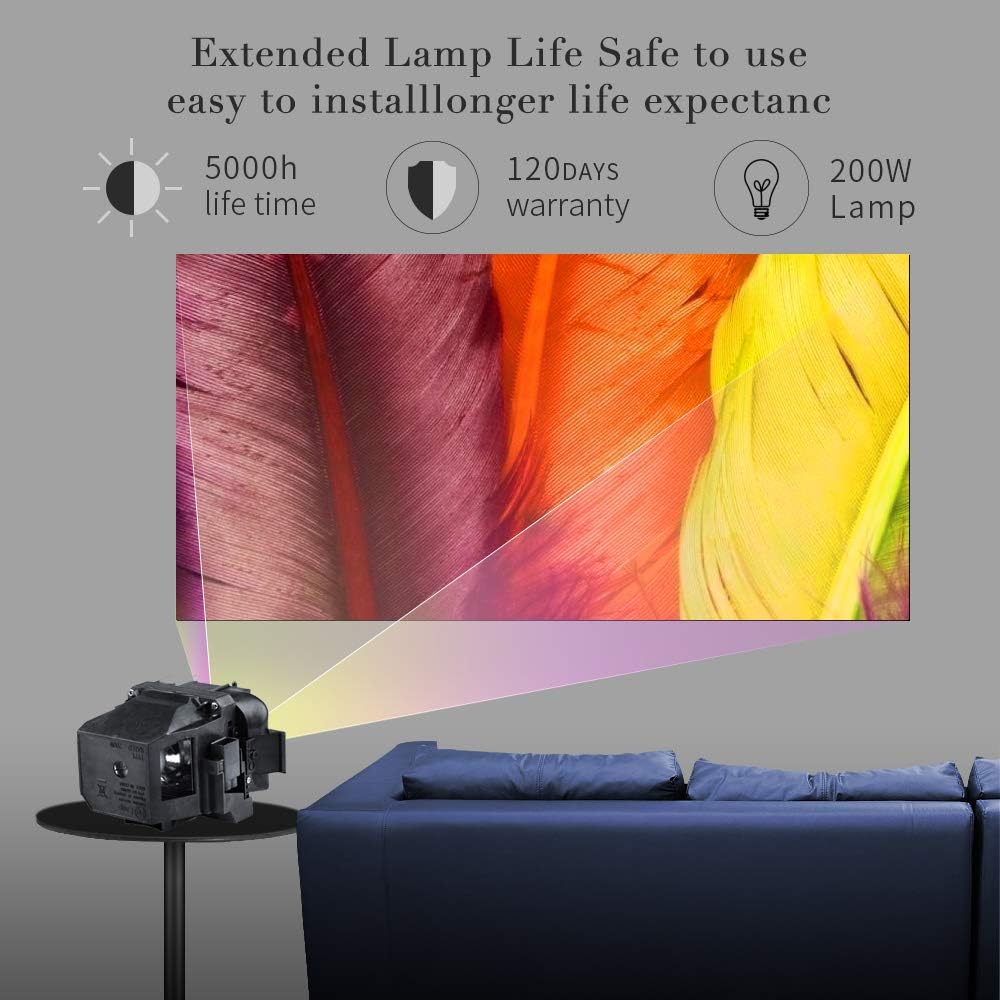 Huaute V13H010L78 / ELPLP78 Ersatzlampe mit Gehäuse für Epson EB-945/955W/965/S17/S18/SXW03/SXW18/W2