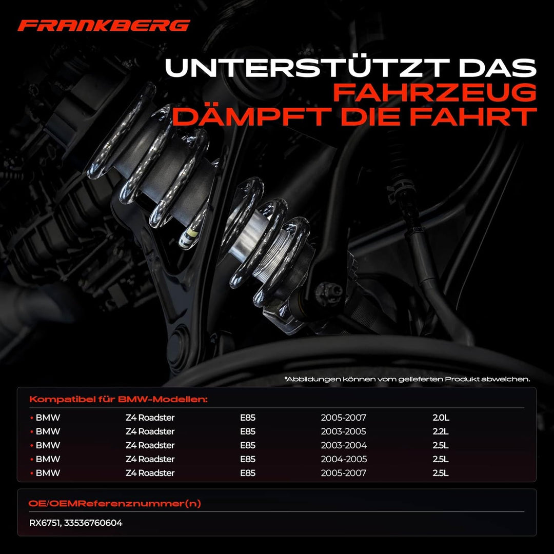 Frankberg 2x Feder Fahrwerksfeder Hinterachse Kompatibel mit Z4 R,o,a,d,s,t,e,r E85 Cabriolet 2003-2
