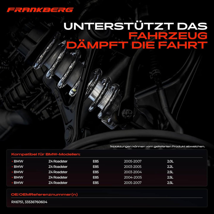 Frankberg 2x Feder Fahrwerksfeder Hinterachse Kompatibel mit Z4 R,o,a,d,s,t,e,r E85 Cabriolet 2003-2