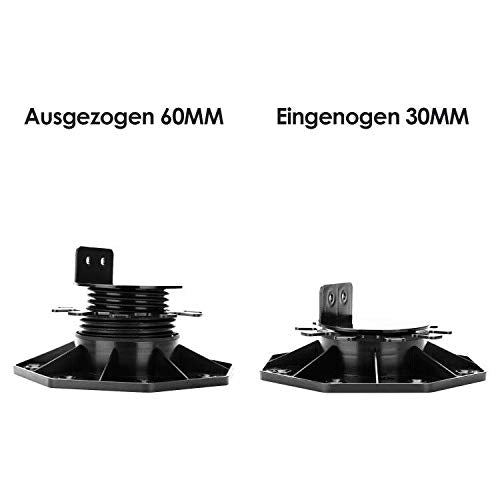 Tubiaz Stelzlager Höhenverstellbare 10 Stück aus Kunststoff stelzlager höhenverstellbar 30-60mm füss