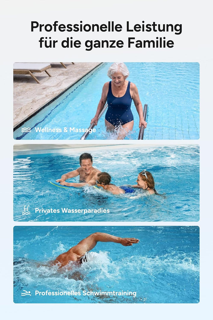 iGarden X5 Gegenstromanlage für Pool - Tragbare Schwimmanlage 700 W, 5 Geschwindigkeitsstufen, bis z