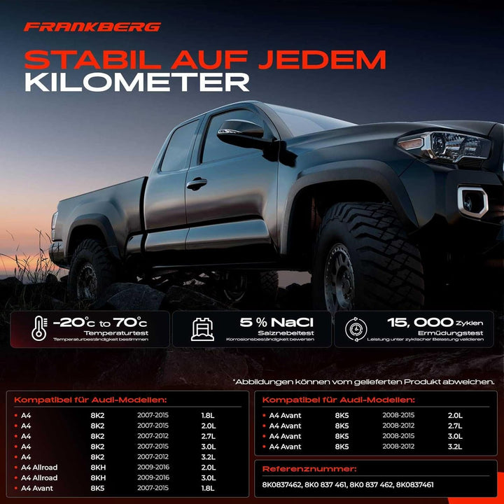 Frankberg 2X Elektrisch Fensterheber Ohne Motor Vorne Rechts Links für A4 8K2 Allroad 8KH Avant 8K5