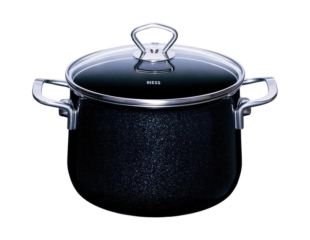 Riess 0703-009 Fleischtopf mit Glasdeckel, Nouvelle- Black Magic EXTRA STARK, Durchmesser 20cm, Höhe