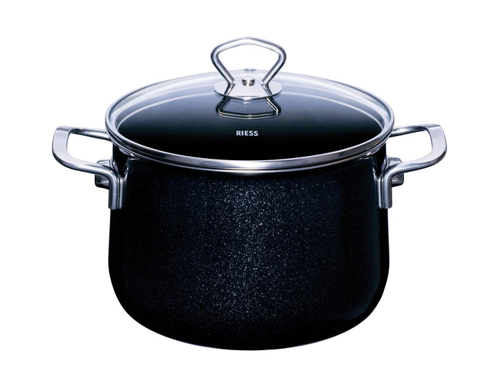 Riess 0703-009 Fleischtopf mit Glasdeckel, Nouvelle- Black Magic EXTRA STARK, Durchmesser 20cm, Höhe