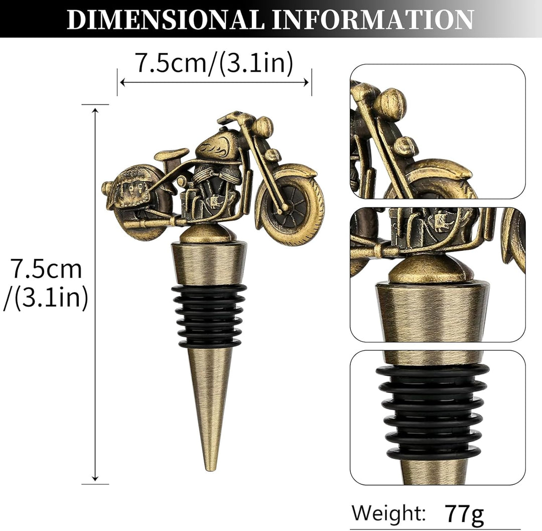 Hengongshen Weinverschluss, Motorrad Weinflaschenverschluss Gold, Flaschenkorken Geschenke für Radfa