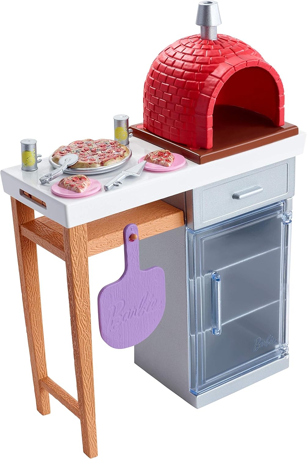 Barbie Möbel Outdoor Pizza Oven Pizza Spielset, Pizza Spielset