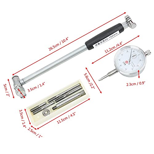 FTVOGUE Innendurchmesser Messuhr Messuhr 50-160 MM Durchmesser Messuhr Messmotor Zylinder Werkzeugsa