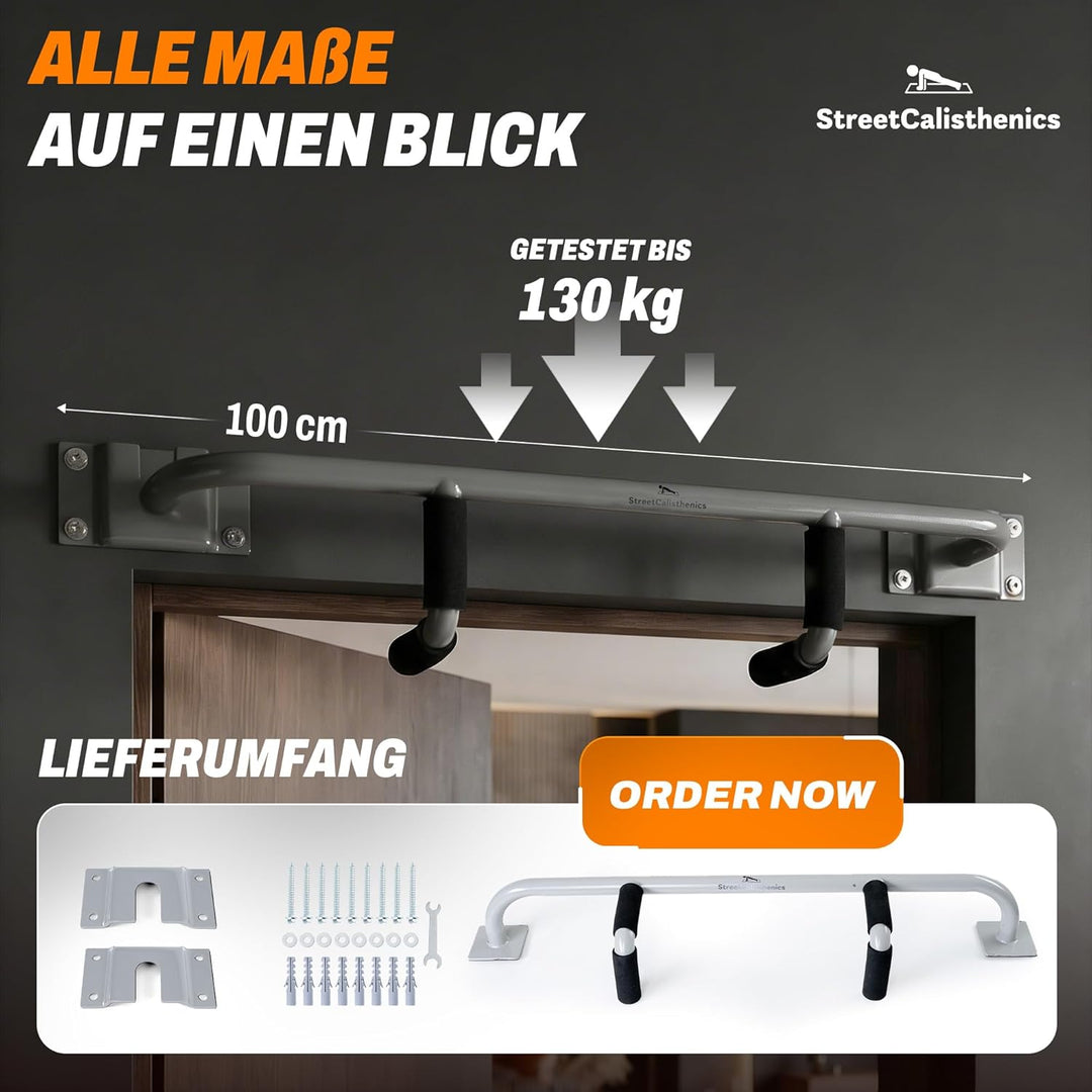 DuoBar Klimmzugstange [Wandmontage Abnehmbar] Calisthenics Equipment Homegym für Zuhause Pull Up Bar