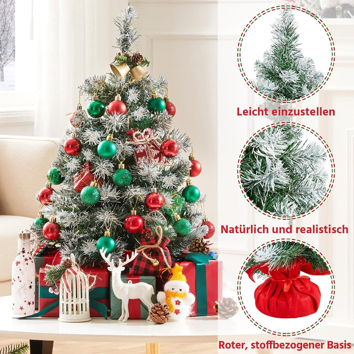 Yaheetech Künstlicher Weihnachtsbaum, Tannenbaum Schnellaufbau inkl. Christbaum-Ständer, Christbaum