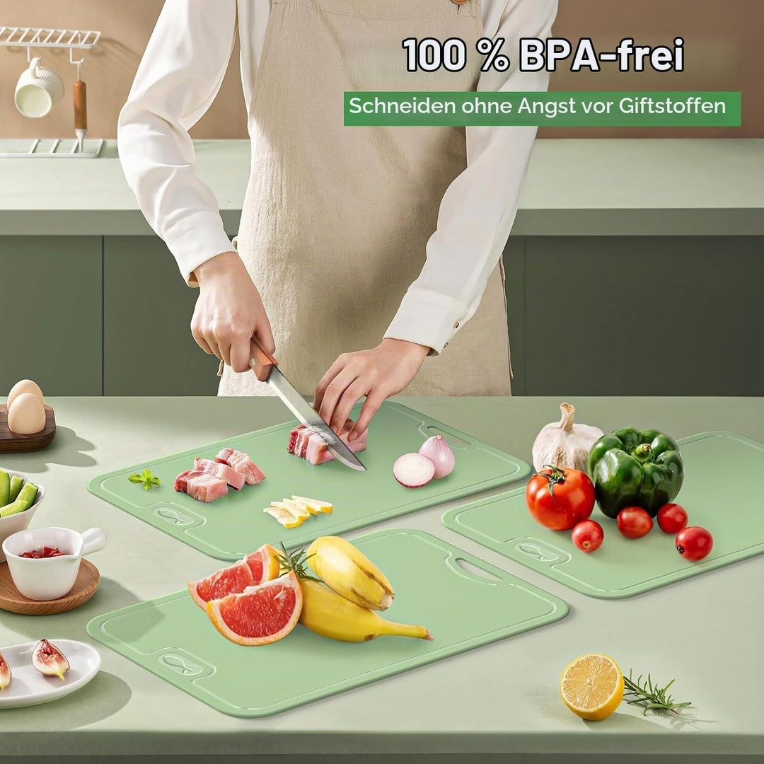 Litimkat TPU-Schneidebrett, BPA-frei, Mit Saftschlitz,kratzfeste flexible Schneidebretter,Dünnes Sch