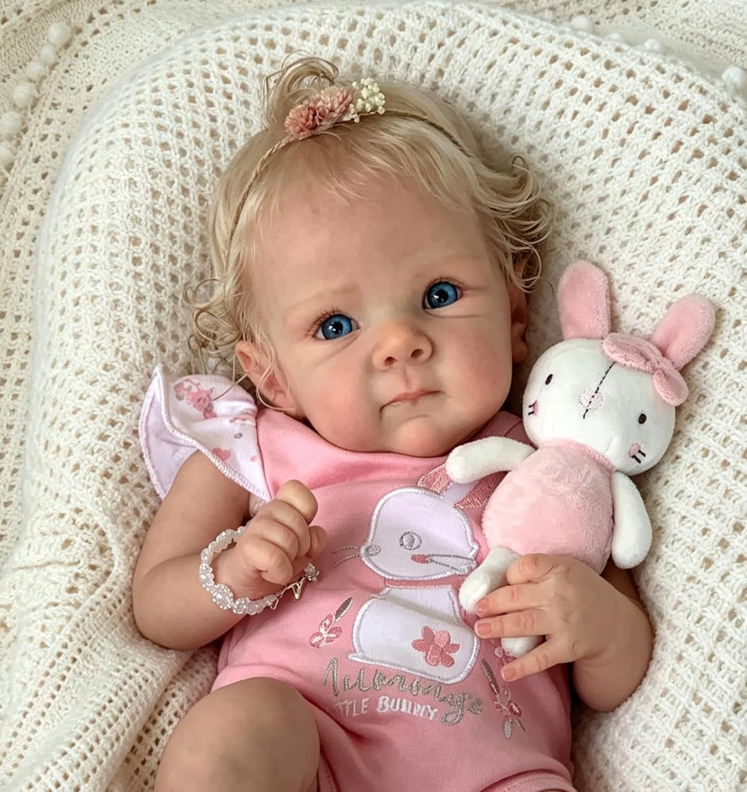 Zero pam Reborn Baby Vollsilikon Lebensecht,Reborn Baby Mädchen, 48CM Lebensechte Babypuppen Wie Ech