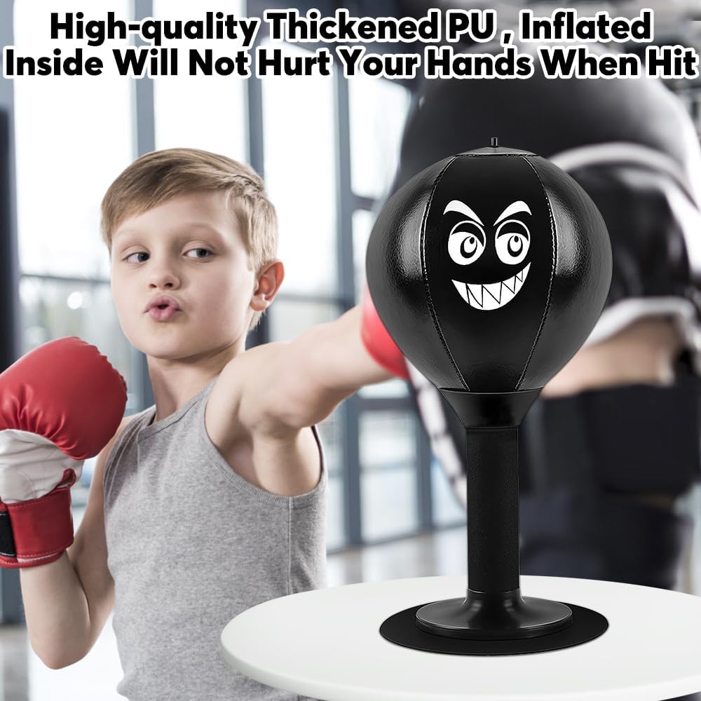 Punchingball Tisch mit Saugnapf, Strapazierfähiger Ball Rage Bag Desktop Punching Bag Mini Boxsack f