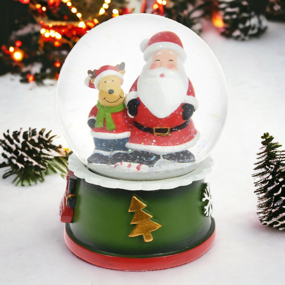 MIJOMA Festliche Schneekugel mit Weihnachtsmotiv | Zauberhafte Tischdekoration | Liebevolle Details