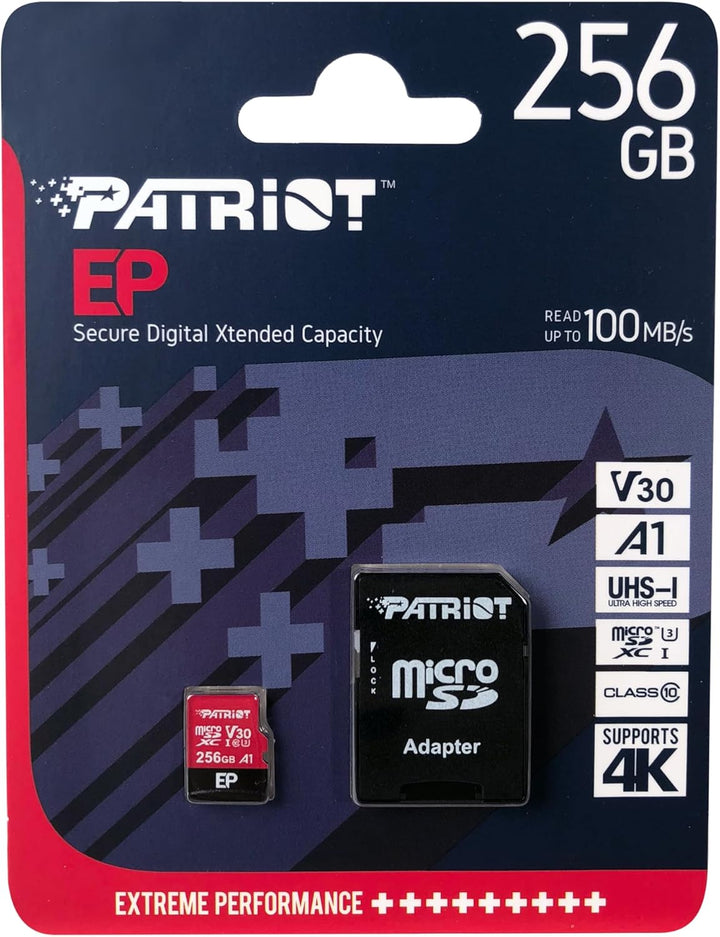 Patriot Memory PEF256GEP31MCX 256GB EP A1 V30 microSD Karte SDXC für Android Handys und Tablets / 4K