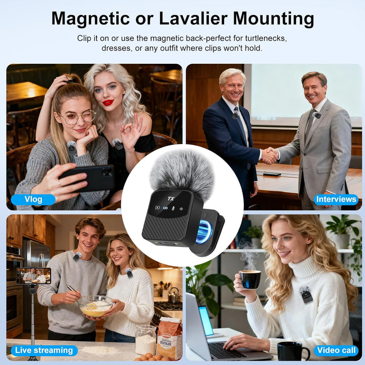 Mini Mic Lavalier Mikrofon für iPhone/iPad/Android,Mini Mikrofon Plug-Play Professionelles Rauschunt