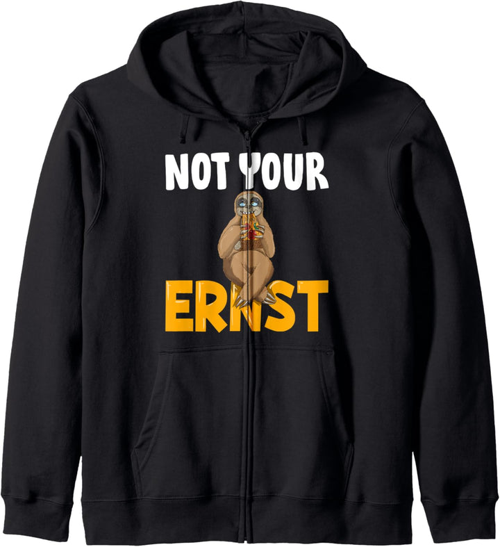 Faultier Pizzafan Not Your Ernst Faulenzer Spruch mit Pizza Kapuzenjacke