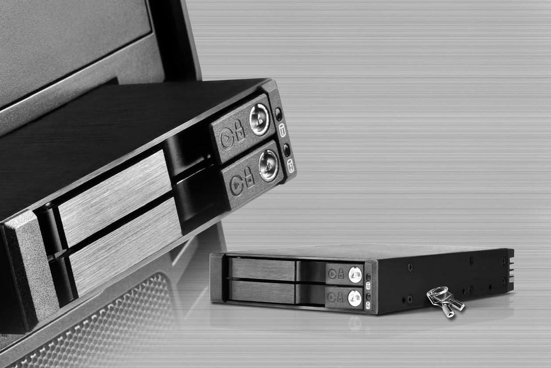 SilverStone 71093 SST-FS202B - trägerloser 3,5"Aluminium Hot Swap-Festplatten-Wechselrahmen für 2 x