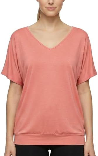 Van Der Rich ® - T-Shirt Raffinierte Einfachheit T-Shirt Einfarbig - Damen M Korallen 1, M Korallen