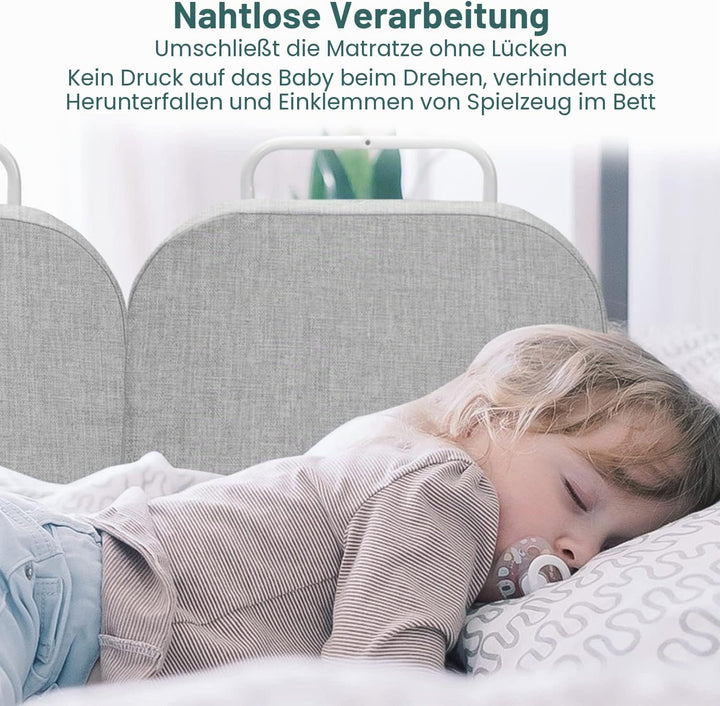 Yakimz Bettgitter für Kinder 50 * 28cm, Bettschutzgitter 5-Loch Höhenverstellbar, Rausfallschutz Bet