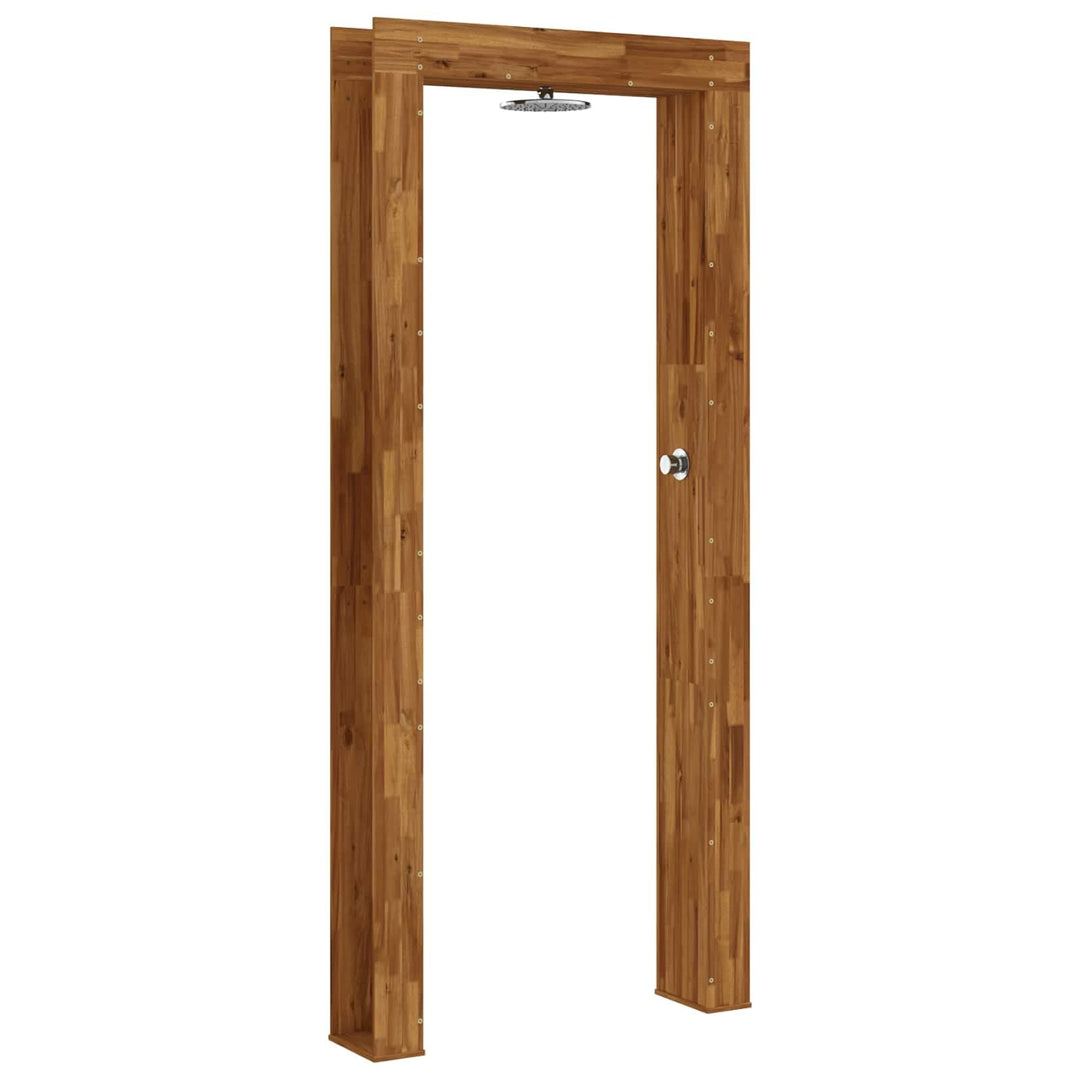 vidaXL Gartendusche 226 cm Massives Akazienholz und Edelstahl Natur Natur 99 x 23 x 226 cm, Natur 99