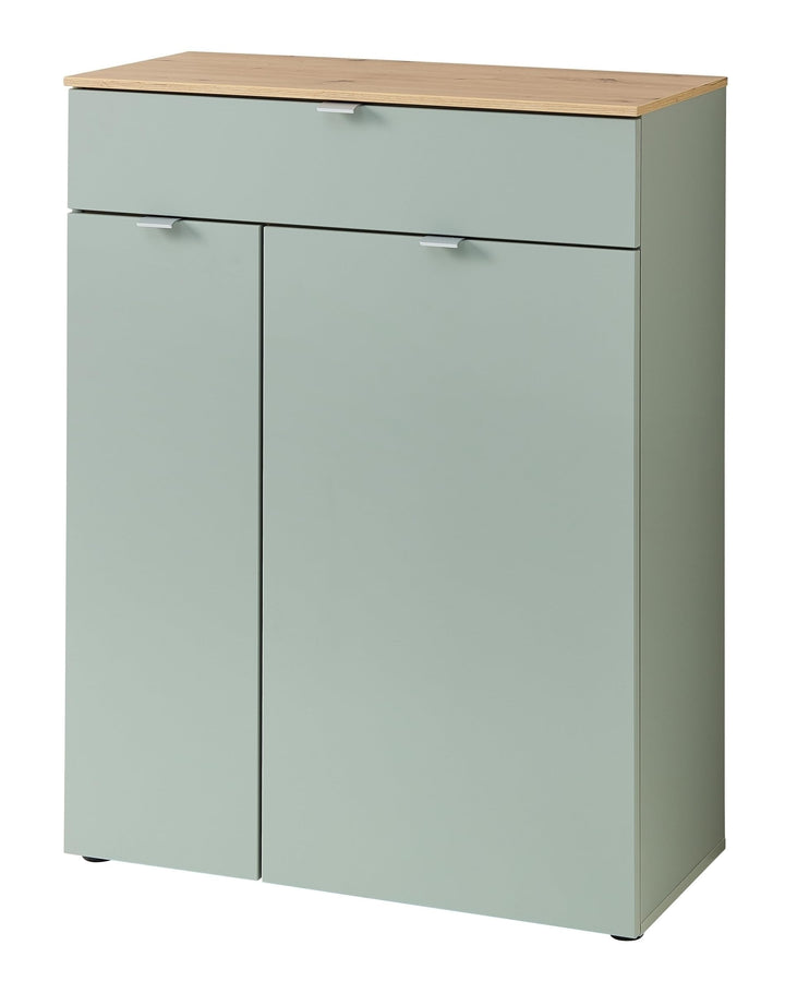 möbelando Schuhschrank >Bari< in Schilfgrün matt, MDF, Spannplatte - 78x103x38cm (BxHxT) Schilfgrün
