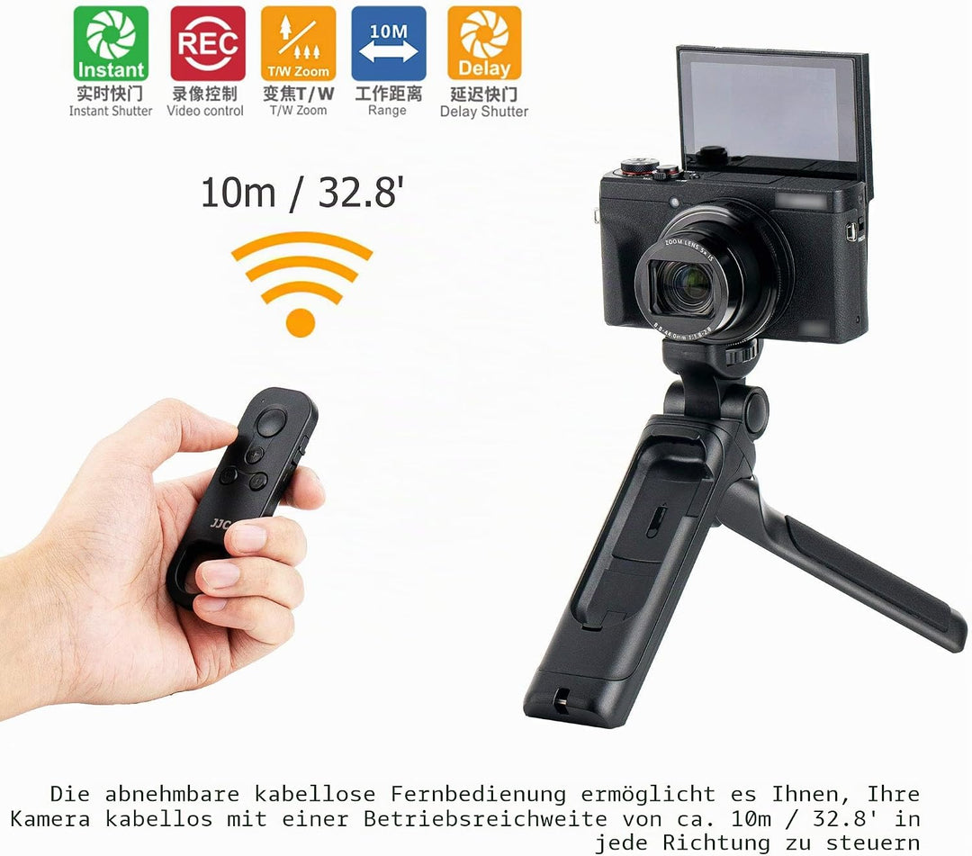 JJC Kamera Handgriff Mini Griffstativ mit BR-E1 Bluetooth Fernbedienung für Canon EOS R10 R7 R6 R5 R
