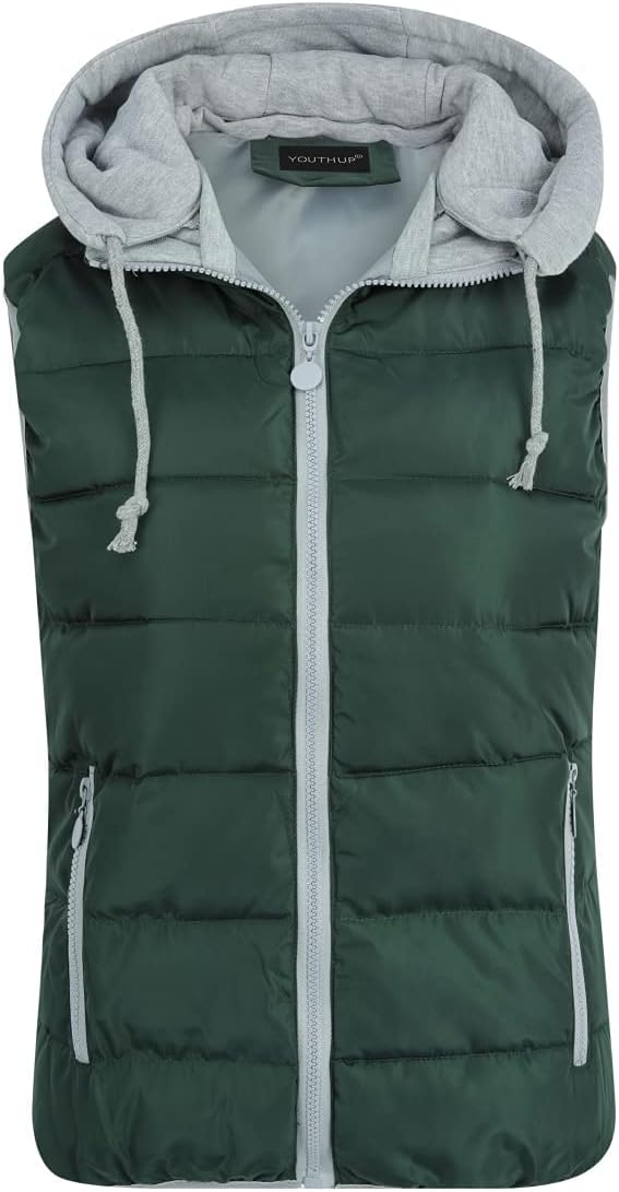 YOUTHUP West Damen Steppweste mit Kapuze Leicht Winterweste Freizeit Outdoor Ärmellos Jacke Gilet Bo