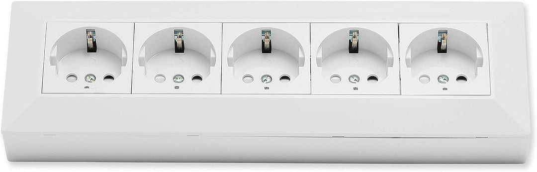 Eck-Steckdose Schuko, USB für Küche, Büro, Werkstatt. Steckdosenleiste für Küchen-Arbeitsplatte, Auf