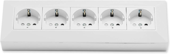 Eck-Steckdose Schuko, USB für Küche, Büro, Werkstatt. Steckdosenleiste für Küchen-Arbeitsplatte, Auf