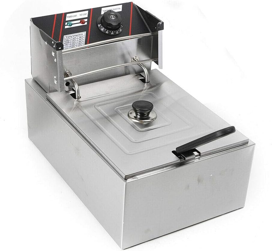 2500W Fritteuse Friteuse Edelstahl, 5.5L Elektrofritteuse Elektro Fritteuse Gastro Kaltzone Fritose