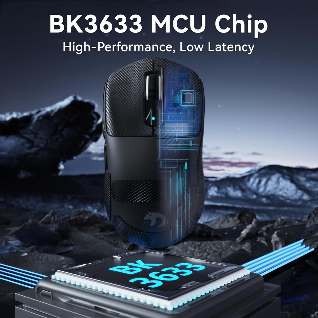 MAMBASNAKE M3 39g SUPERLEICHTE Kabellose Gaming-Maus mit Spiralkabel, PixArt PAW3395PRO-Sensor, Bis