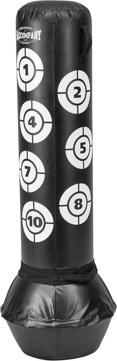 Bad Company Tilt-Standboxsack mit Trefferpunkten I Freistehender Boxsack 165 x 34 cm mit Ständer und