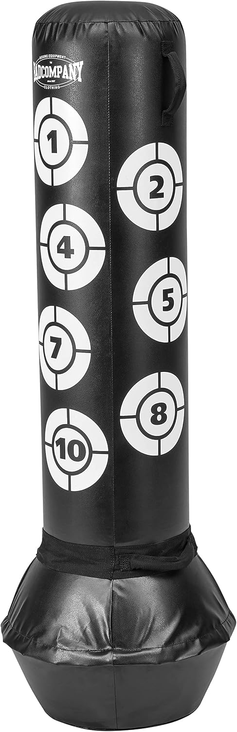 Bad Company Tilt-Standboxsack mit Trefferpunkten I Freistehender Boxsack 165 x 34 cm mit Ständer und