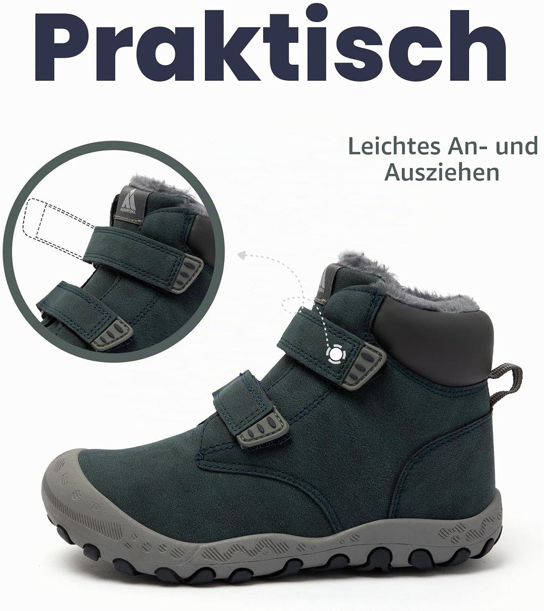 Mishansha Kinder Winterschuhe Warm Gefüttert Winterstiefel Jungen Mädchen Schneestiefel Outdoor Ruts
