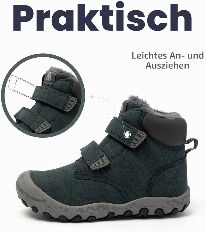 Mishansha Kinder Winterschuhe Warm Gefüttert Winterstiefel Jungen Mädchen Schneestiefel Outdoor Ruts