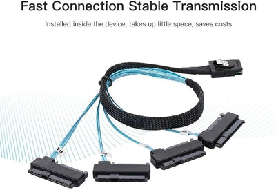 NFHK Internal 36 Pin Mini SAS SFF-8087 Host to 4 SFF-8482 Target SAS Hard Disk and IDE Power Cable 5