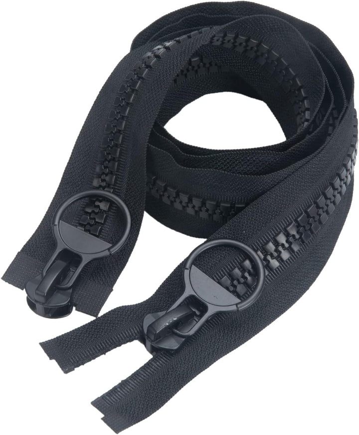 Reissverschluss Kunststoff 2 Wege 60 cm #15 grosse Teilbar Schwarze Reissverschluss für Mantel Daune