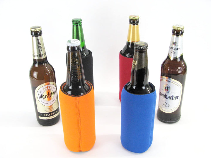 4x Bierkühler für 0,5L DIN Flaschen im buntem Mix. Getränkekühler- Flaschenkühler für alle genormten