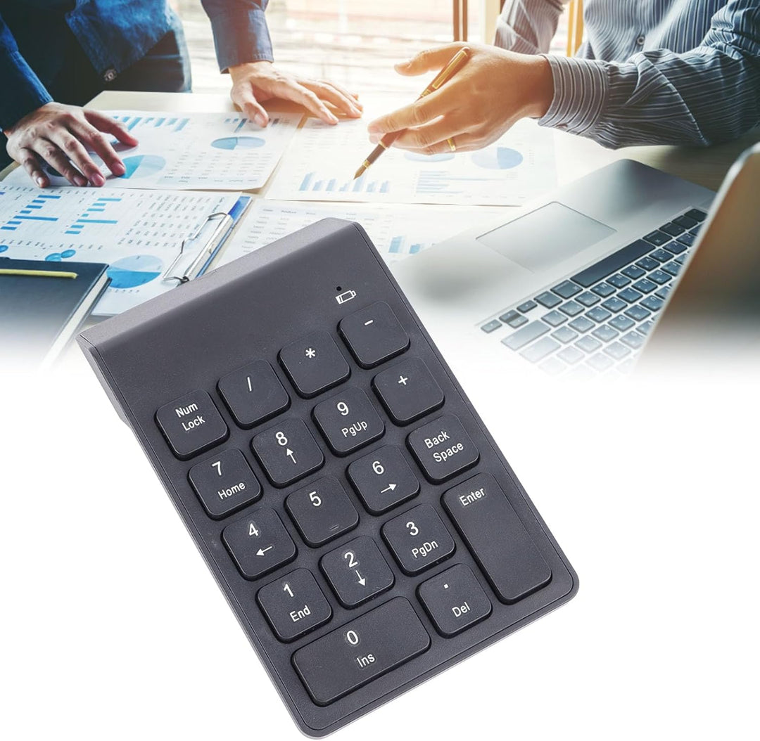 VBESTLIFE Drahtlose Nummernblöcke, Ziffernblock Numpad 18 Tasten Tragbare Bluetooth 5.0-Finanzbuchha