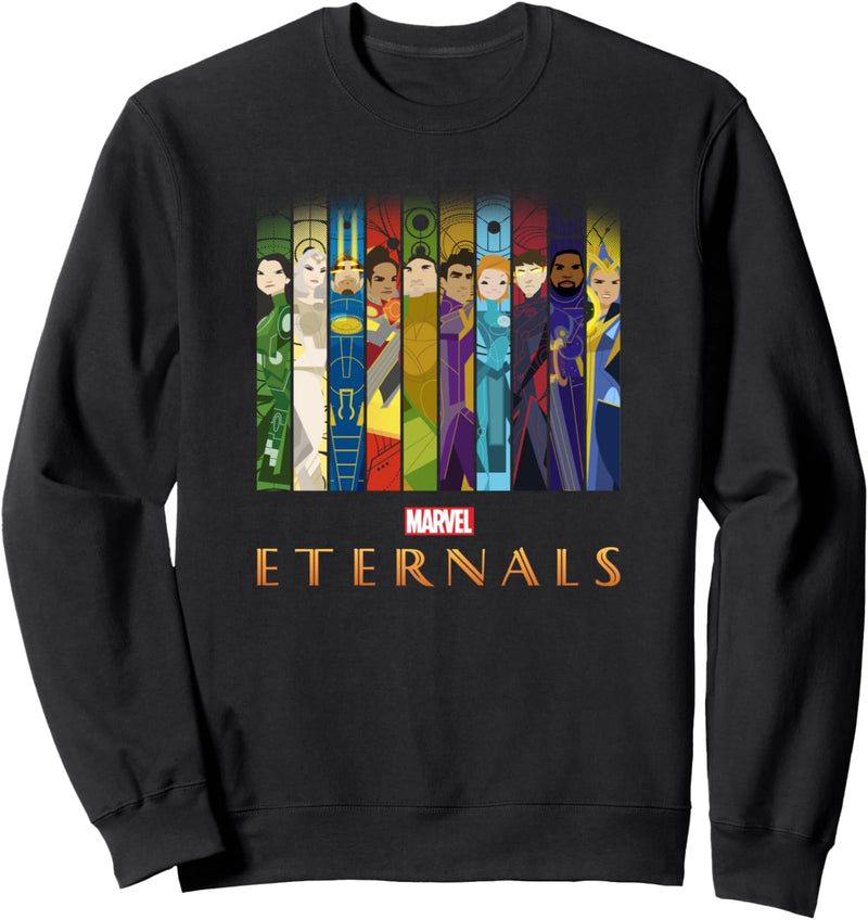 Marvel Eternals Group Shot Illustrated Panels Sweatshirt