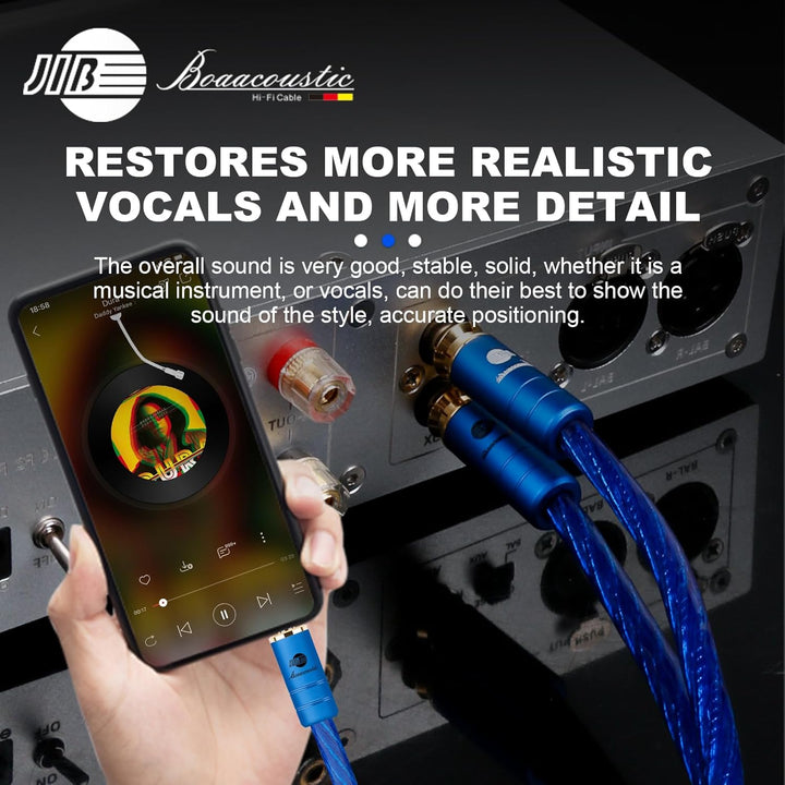 BOAACOUSTIC JIB Klinke auf Cinch Kabel High end S-OCC 3,5mm AUX Chinch Stereo Audio Kabel für TV, PC