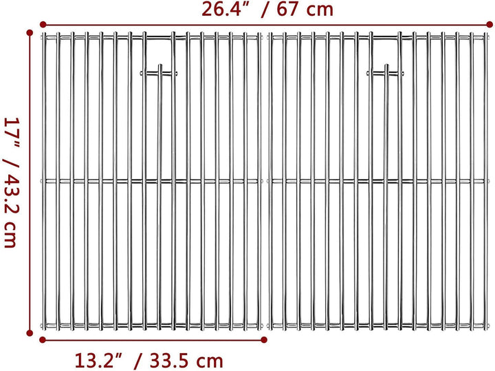GFTIME Edelstahl Grillrost 43,2 × 33,5 cm, Grillrost Ersatz für Landmann Triton, Enders Boston/Monro