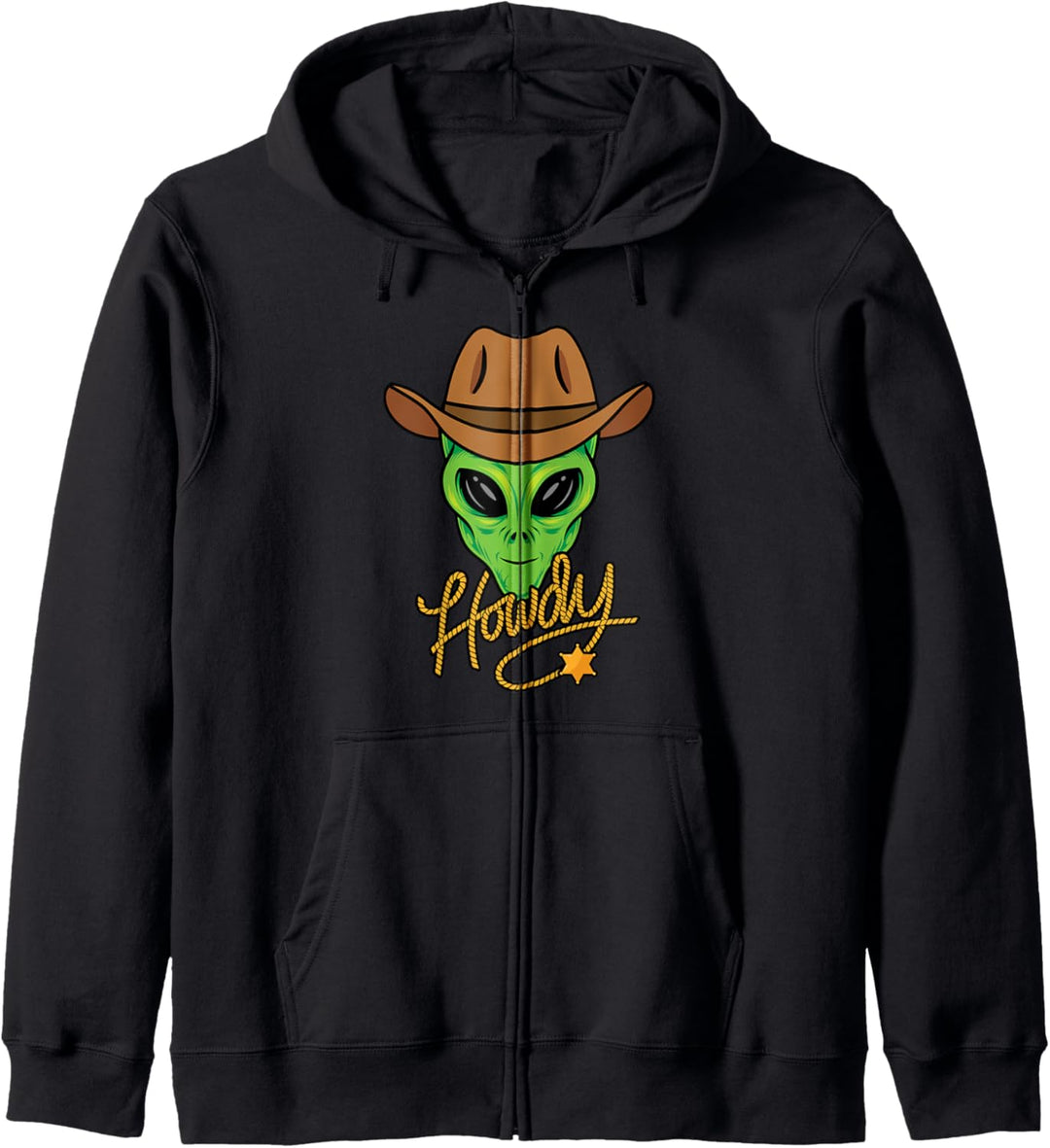 Howdy Alien Cowboyhemd Lustiges Halloween Space Alien Western Kapuzenjacke
