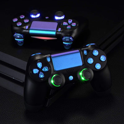 eXtremeRate Tasten für ps4 Knöpfe D-Pad Trigger Thumbsticks Buttons DTFS LED Kit kompatibel mit ps4