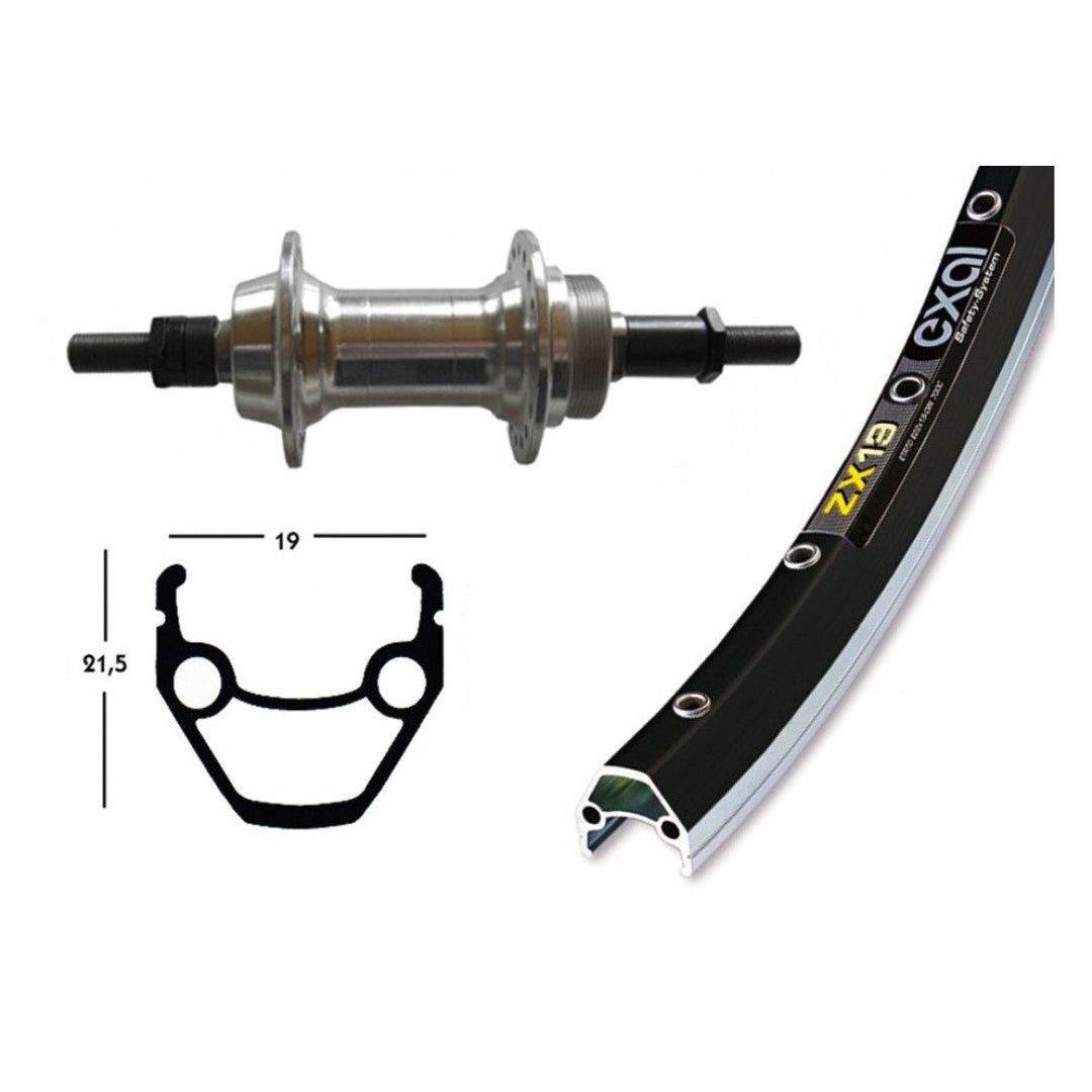 Bike-Parts Hinterrad 28x1.75 Schraubzahnkranz 6/7 für Starr 36 Loch Exal ZX 19 pol (Silber), silber
