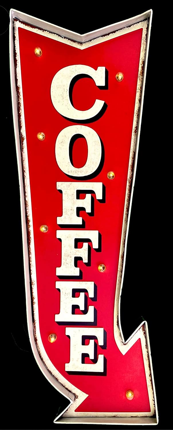 DiiliHiiri Dekoration für Retro Cafés – Dekorationen für Küche und Restaurant, LED Schild, Bar Zubeh